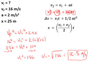 what is the initial velocity work