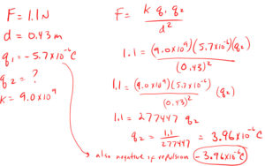 Coulombs law solving for charge
