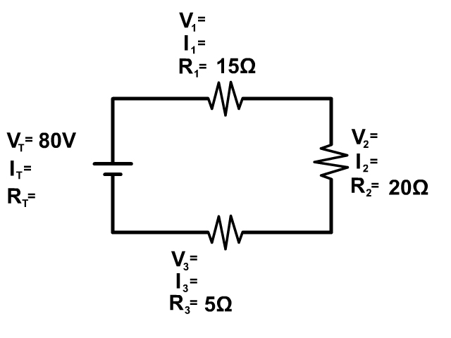 Series Circuit Example Problem 1