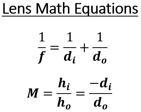 Lens Math Equations