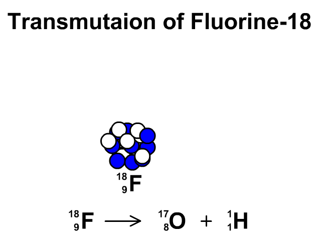 Fluorine-18 Transmutation