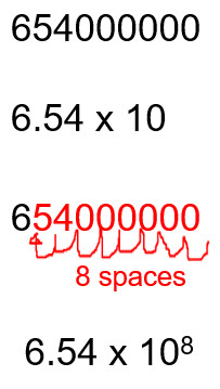 654000000 into scientific notation