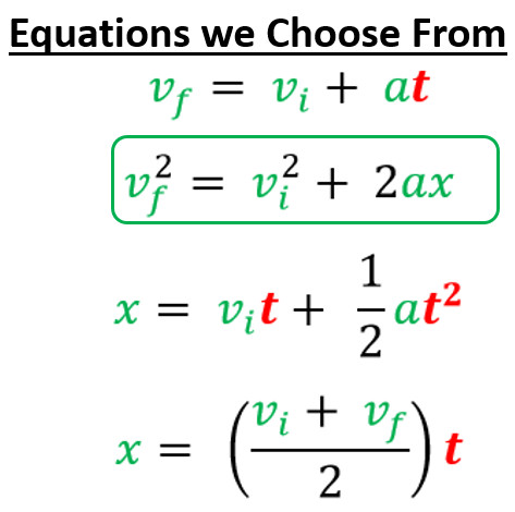 Picking the Right Acceleration Equation