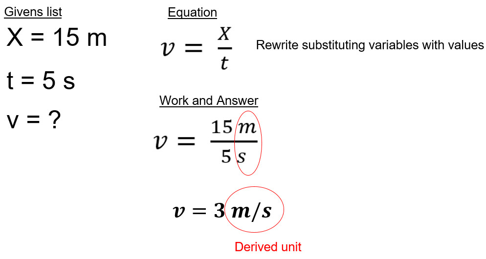 velocity equation example