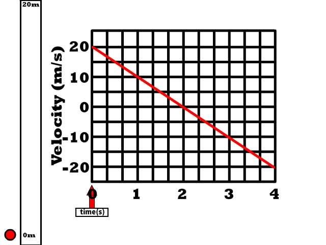 VT Graph of Y-Axis Projectile Motion
