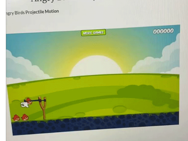 Horizontal Angry Bird Projectile